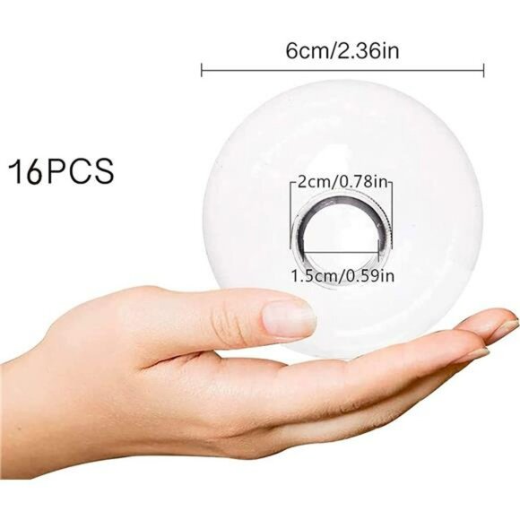 16 Pcs Clear Plastic Fillable Christmas Ornaments DIY Craft Balls Tree Decoratio - Picture 3 of 8